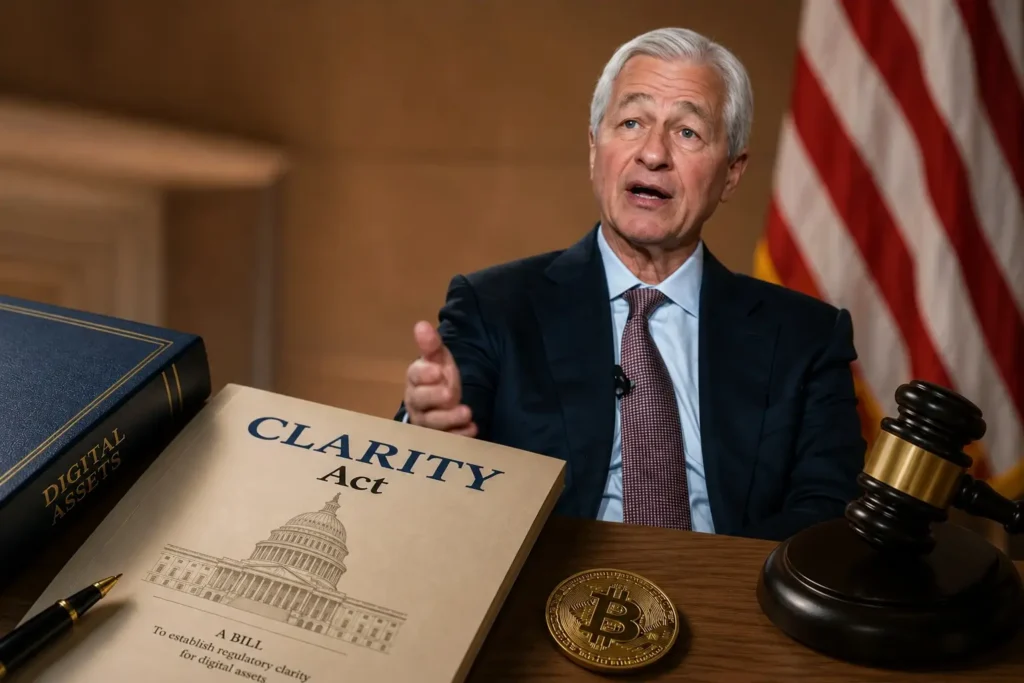 JPMorgan CEO’su: “Bankalar, Mevcut Haliyle Kripto Para Yasası Clarity Act’i Kabul Etmeyecek”