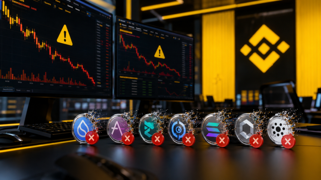 Binance 7 Altcoin Spot İşlem Çiftini Delist Ediyor