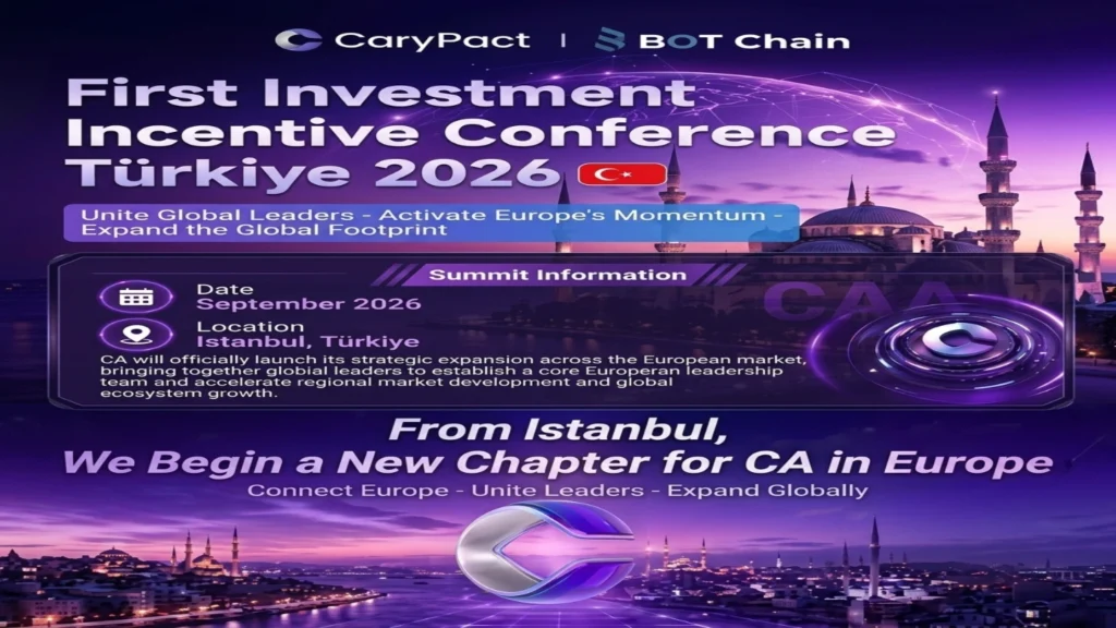 BOT Chain ve CaryPact Avrupa Açılımını İstanbul’dan Başlatıyor: Eylül 2026 Türkiye Etkinliği İçin Başvurular Açıldı